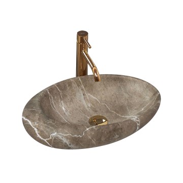 REA-U6650 - Umyvadlo na desku ROXY 31x49 cm keramika/šedá/dekor mramoru