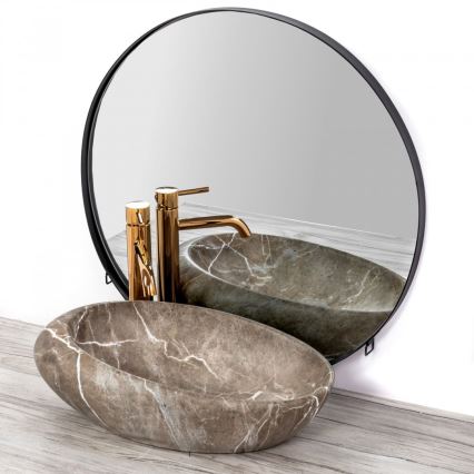 REA-U6650 - Umyvadlo na desku ROXY 31x49 cm keramika/šedá/dekor mramoru