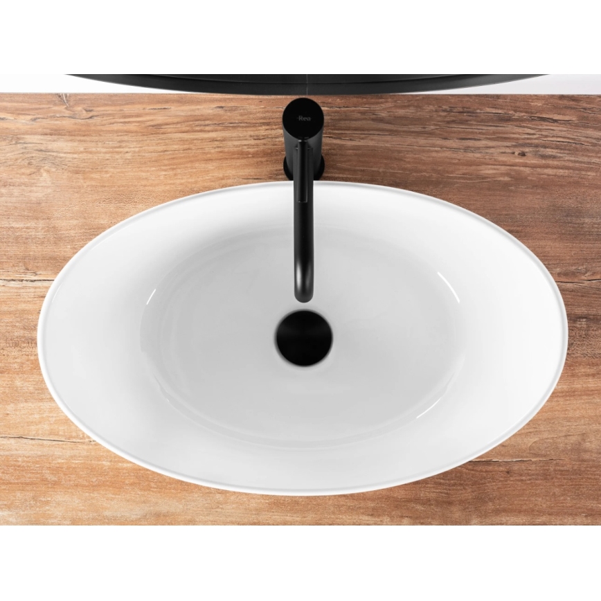 REA-U6801 - Umyvadlo na desku KATE 33,5x55,5 cm keramika/lesklá bílá