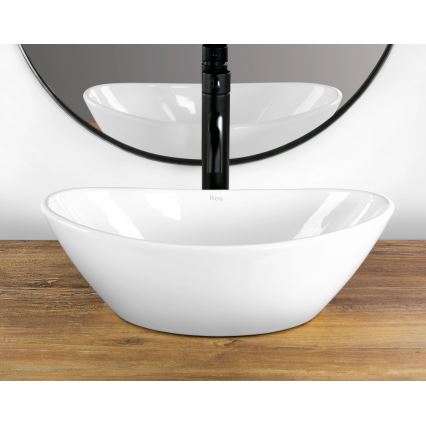 REA-U6802 - Umyvadlo na desku KATE 27x45 cm keramika/lesklá bílá