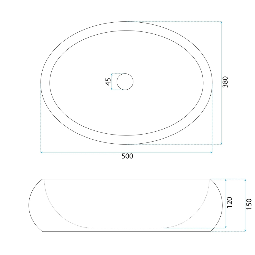 REA-U7348 - Umyvadlo na desku MIKA 38x50 cm oranžová/béžová/imitace kamene