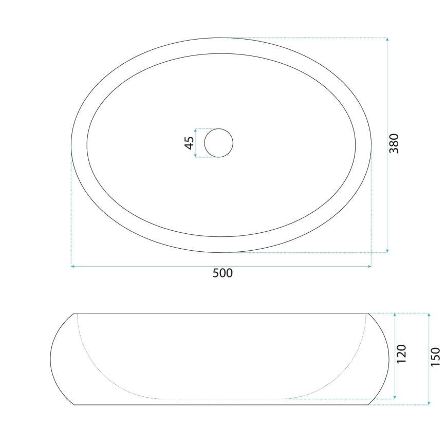 REA-U7349 - Umyvadlo na desku MIKA 38x50 cm oranžová/imitace kamene