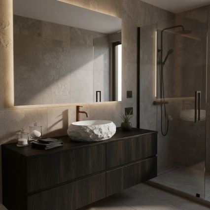 REA-U7350 - Umyvadlo na desku MIKA 38x50 cm bílá/imitace kamene