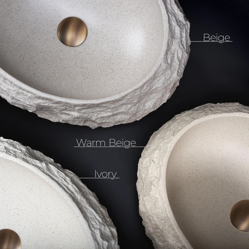 REA-U7350 - Umyvadlo na desku MIKA 38x50 cm bílá/imitace kamene