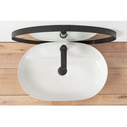 REA-U7900 - Umyvadlo na desku AURA 40,5x60,5 cm keramika/lesklá bílá