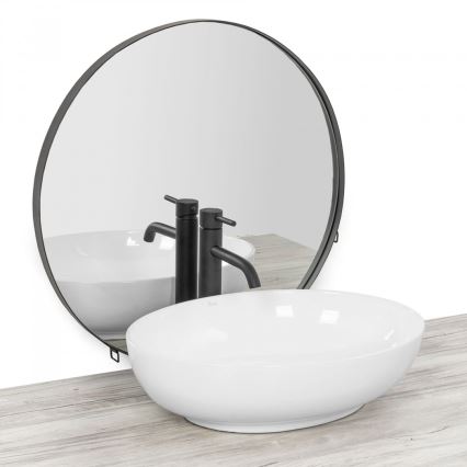 REA-U8198 - Umyvadlo na desku CAROLA SLIM 39x51,5 cm keramika/lesklá bílá