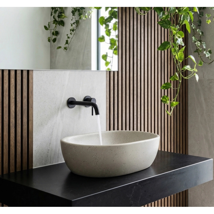 REA-U8480 - Umyvadlo na desku AMELIA 34,5x48 cm keramika/imitace kamene