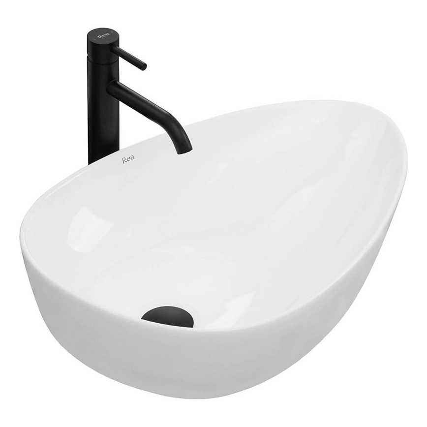 REA-U8536 - Umyvadlo na desku GRETA 39x56 cm keramika/lesklá bílá