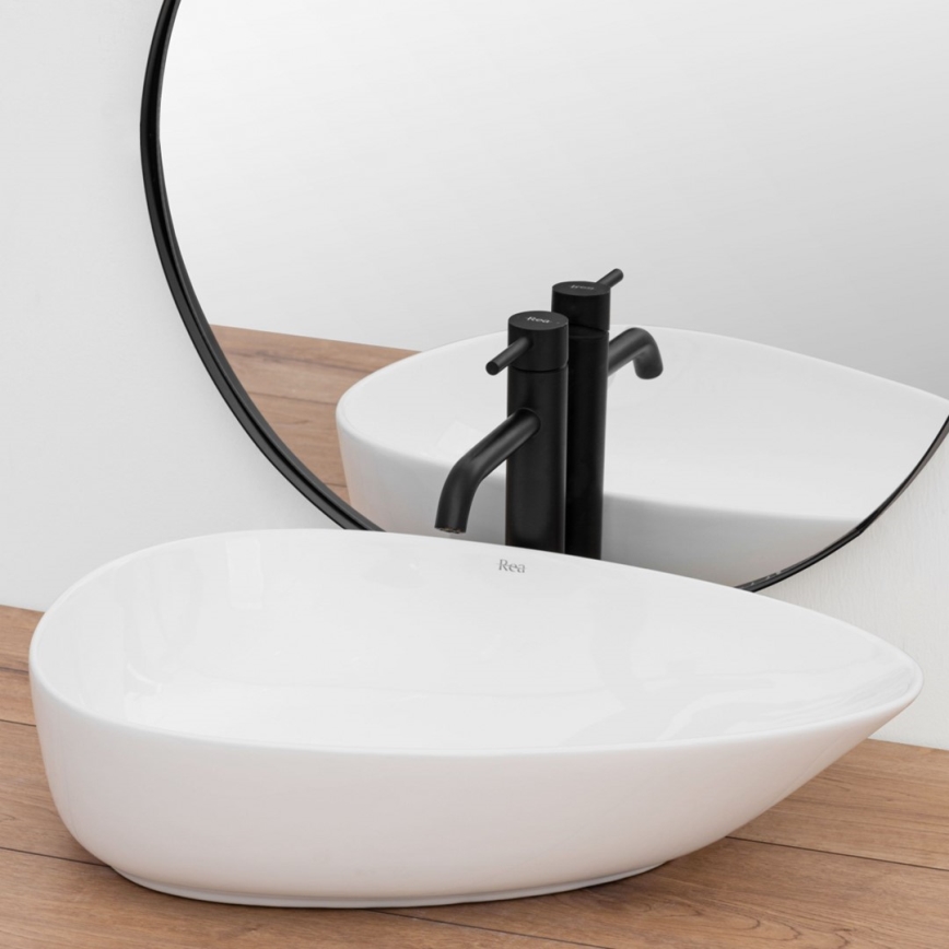 REA-U8536 - Umyvadlo na desku GRETA 39x56 cm keramika/lesklá bílá