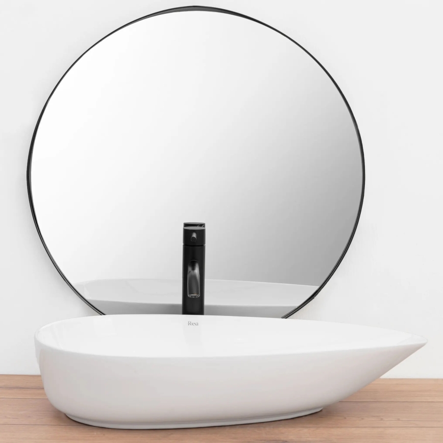 REA-U8537 - Umyvadlo na desku GRETA 40x65,5 cm keramika/lesklá bílá