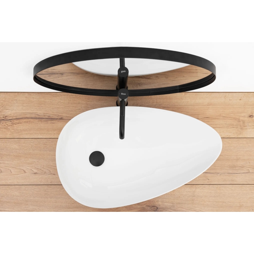 REA-U8537 - Umyvadlo na desku GRETA 40x65,5 cm keramika/lesklá bílá