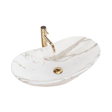 REA-U8598 - Umyvadlo na desku ROYAL 36x60,5 cm keramika/dekor mramoru