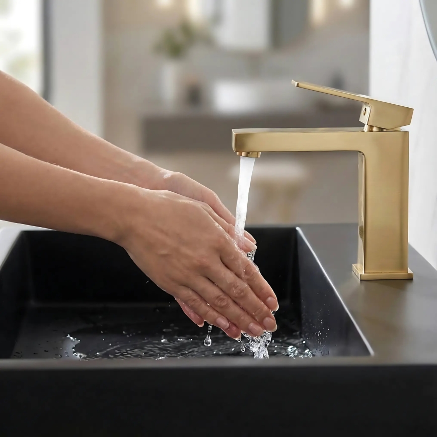 REA-U8802 - Umyvadlo na desku GOYA 46x70 cm konglomerát/matná černá