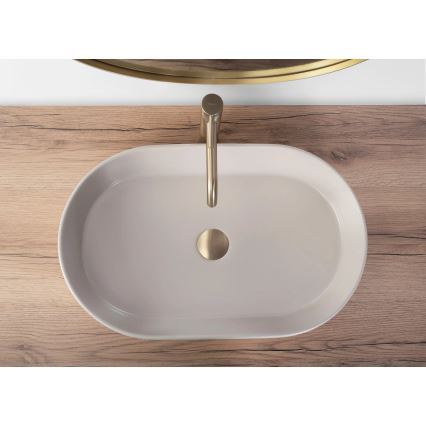 REA-U9661 - Umyvadlo na desku NADIA 38,5x61 cm keramika/béžová