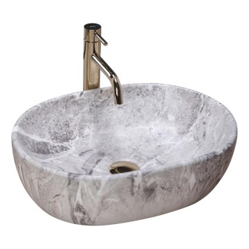 REA-U9888  - Umyvadlo na desku LARA 35x48,5 cm keramika/imitace kamene