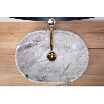 REA-U9888  - Umyvadlo na desku LARA 35x48,5 cm keramika/imitace kamene