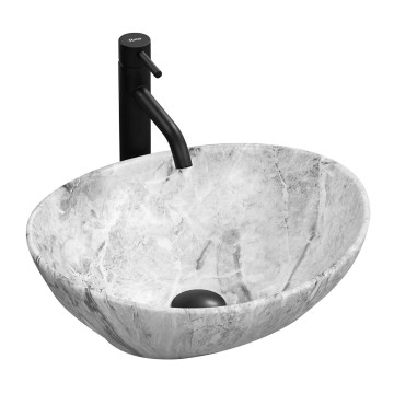 REA-U9908 - Umyvadlo na desku SOFIA 34,5x41 cm keramika/imitace kamene