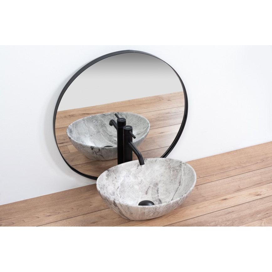 REA-U9908 - Umyvadlo na desku SOFIA 34,5x41 cm keramika/imitace kamene