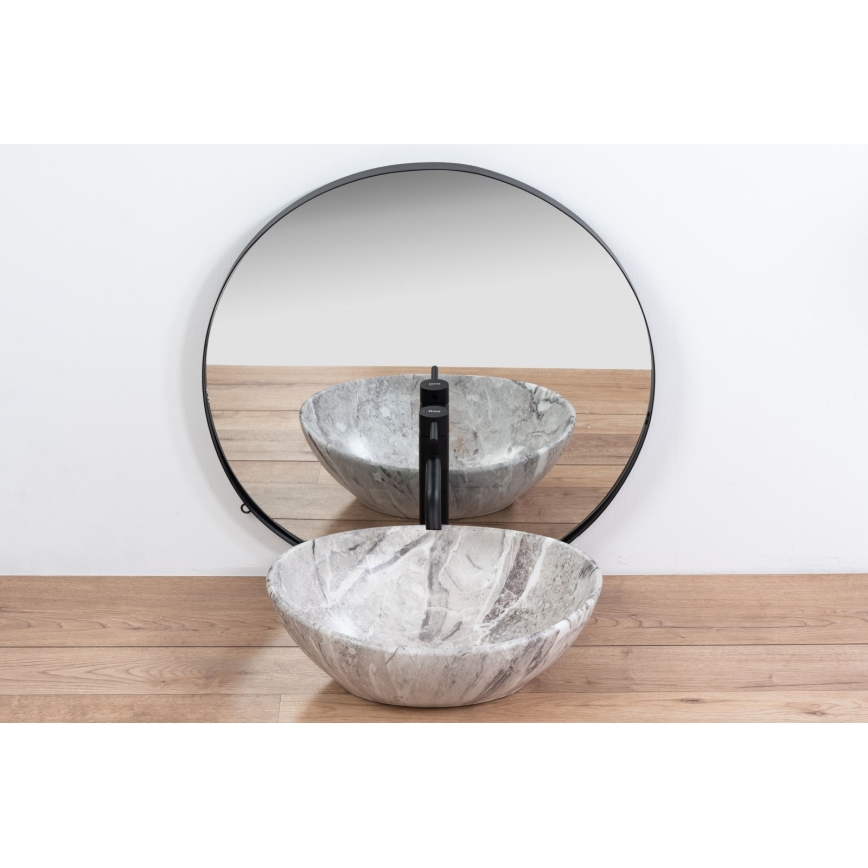 REA-U9908 - Umyvadlo na desku SOFIA 34,5x41 cm keramika/imitace kamene