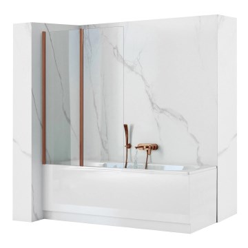 REA-W5696 - Skládací vanová zástěna AGAT 140x80 cm kartáčovaná měď/čirá