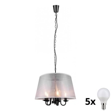 Reality - LED Lustr na řetězu CIMA 5xE14/40W/230V šedá