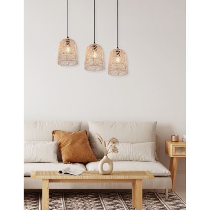 Reality - Lustr na lanku LOVIS 3xE27/40W/230V černá