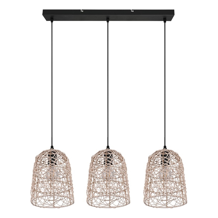 Reality - Lustr na lanku LOVIS 3xE27/40W/230V černá