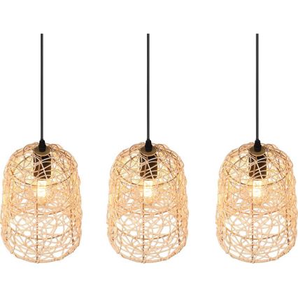 Reality - Lustr na lanku LOVIS 3xE27/40W/230V černá