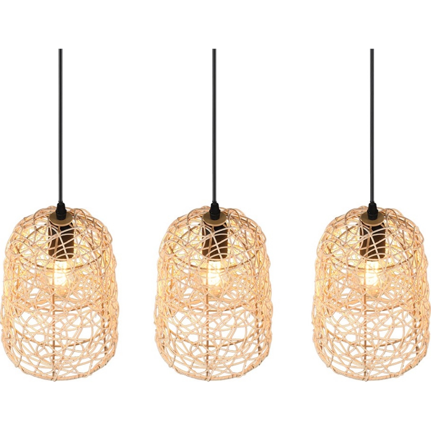 Reality - Lustr na lanku LOVIS 3xE27/40W/230V černá