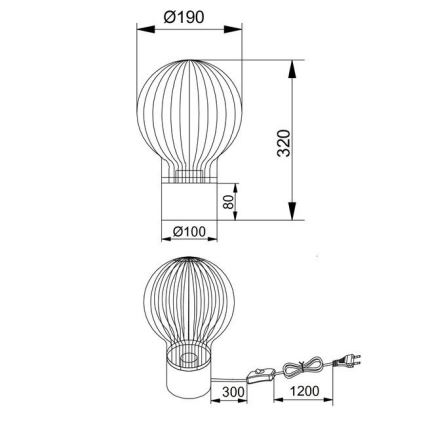 Reality - Stolní lampa DAVE 1xE27/40W/230V