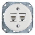 Reblig - Porcelánová retro ethernetová zásuvka bez rámečku 2x CAT.5E bílá