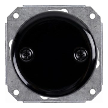Reblig - Porcelánová retro krytka elektroinstalace černá