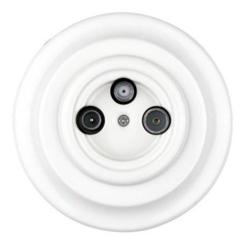 Reblig - Porcelánová retro TV/SAT-W zásuvka zásuvka s rámečkem zásuvka bílá