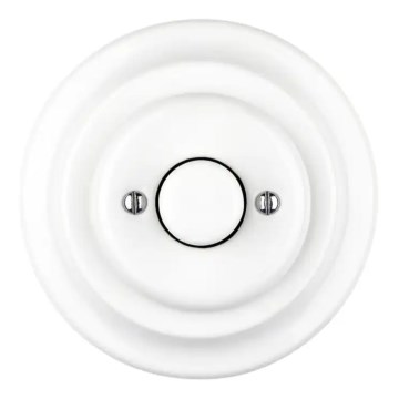 Reblig - Porcelánový retro stmívač otočný s rámečkem 250V/10A bílá