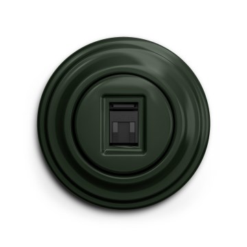 Reblig - Retro datová zásuvka s rámečkem zelená