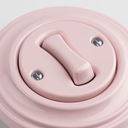 Reblig - Retro schodišťový vypínač s rámečkem č. 6 starorůžová