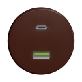 Reblig - Retro USB zásuvka A+C bez rámečku hnědá