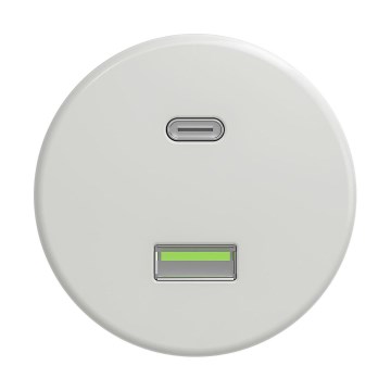 Reblig - Retro USB zásuvka A+C bez rámečku keramická bílá