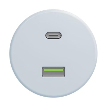 Reblig - Retro USB zásuvka A+C bez rámečku modrá