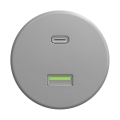 Reblig - Retro USB zásuvka A+C bez rámečku šedá
