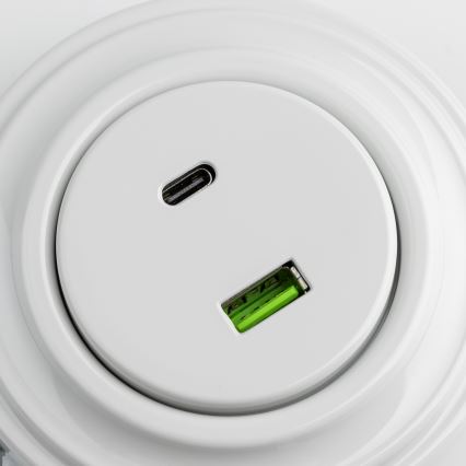Reblig - Retro USB zásuvka A+C s rámečkem keramická bílá