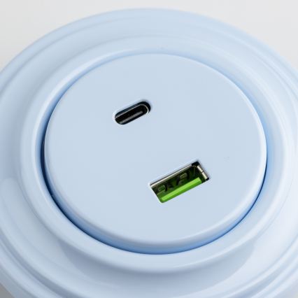 Reblig - Retro USB zásuvka A+C s rámečkem modrá
