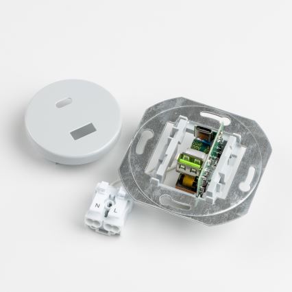 Reblig - Retro USB zásuvka A+C s rámečkem šedá