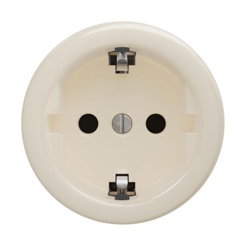 Reblig - Retro zásuvka domovní bez rámečku SCHUKO 230V/16A béžová