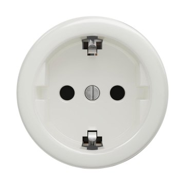 Reblig - Retro zásuvka domovní bez rámečku SCHUKO 230V/16A keramická bílá