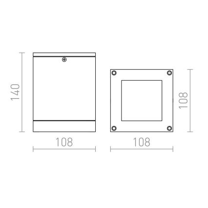 RED - Design Rendl - R10385 - Venkovní stropní svítidlo QUADRA 1xE27/75W/230V IP54