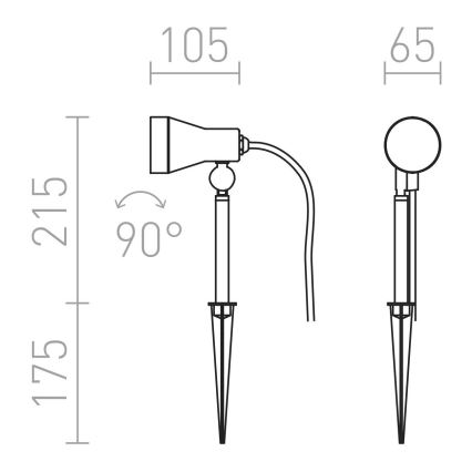 RED - Design Rendl - R10427 - Venkovní svítidlo DIREZZA 1xGU10/35W/230V IP54