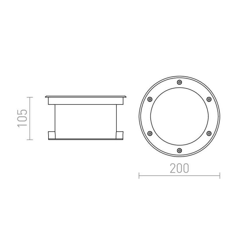 RED - Design Rendl - R10532 - LED Venkovní zápustné svítidlo TERRA LED/20W/230V IP67