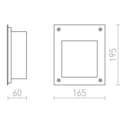 RED - Design Rendl - R10546 - LED Venkovní vestavné svítidlo AKORD LED/3W/230V IP65