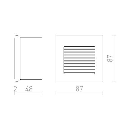 RED - Design Rendl - R10606 - LED Vestavné svítidlo INTRO LED/1W/230V